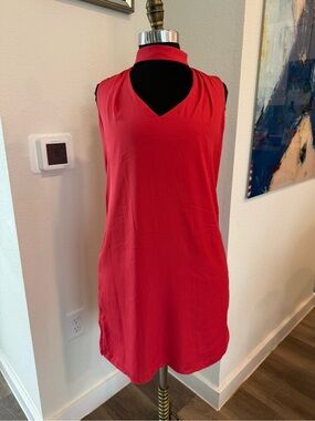 White House Black Market Coral Midi Shift Dress Size 2